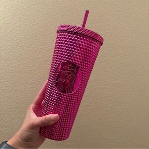Starbucks Venti Studded Pink Chrome